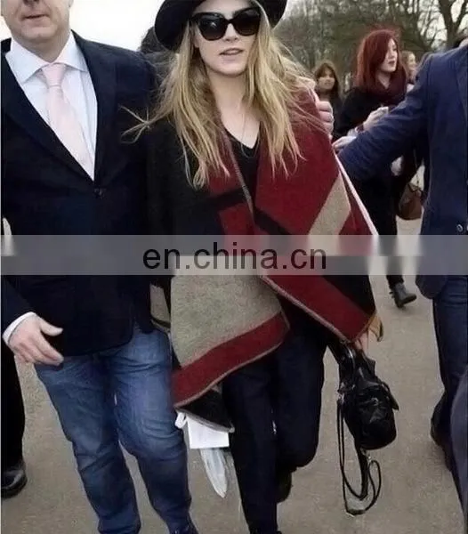 New Arrival Plaid Blanket Shawl Scarf Embroider OEM Acceptable photo-5