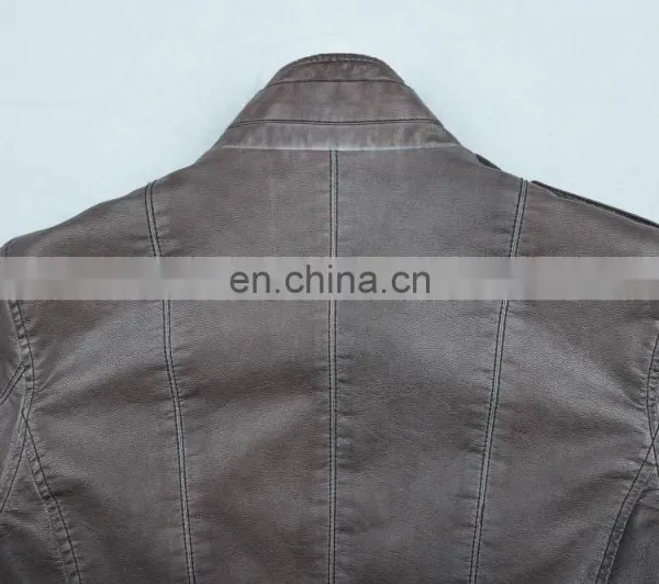 2015 Last Fashion Mens Hot Selling Handsome Spring Slim Leather Coat photo-6