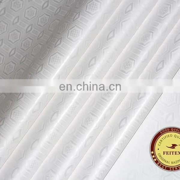 White 100% Cotton Textile Fabric Price Per Yard Sewing Material For African Women Bazin Riche Fabric photo-2