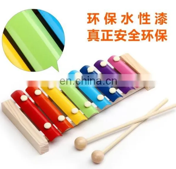 Wooden Musical Toys -8 Note Metal Keys Glockenspiel and Harmonica Instruments Set With Song Sheet for Toddler photo-2