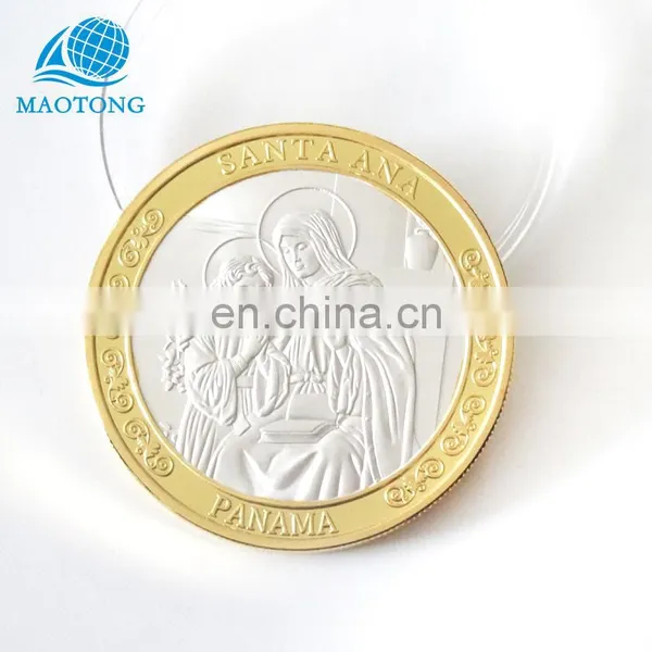 Wholesale Cheap Custom Fake Gold and Silver Metal Religion Catholicism Commemorative Coin High Quality Souvenir Coins With Box photo-4