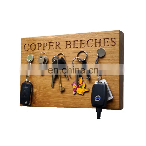 Popular 2017 Wooden Magnet Key Panel Hook With Customized Logo for Gift
