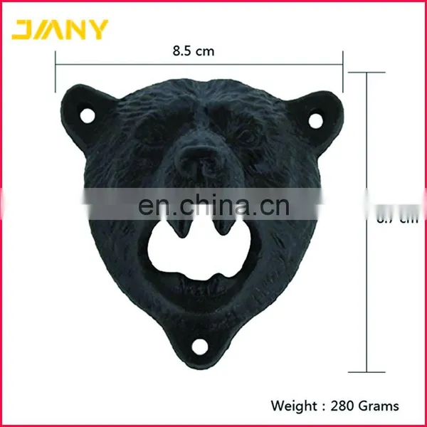 Custom Cast Iron Wall Mount Grizzly Bear Beer/Soda Bottle Opener photo-2