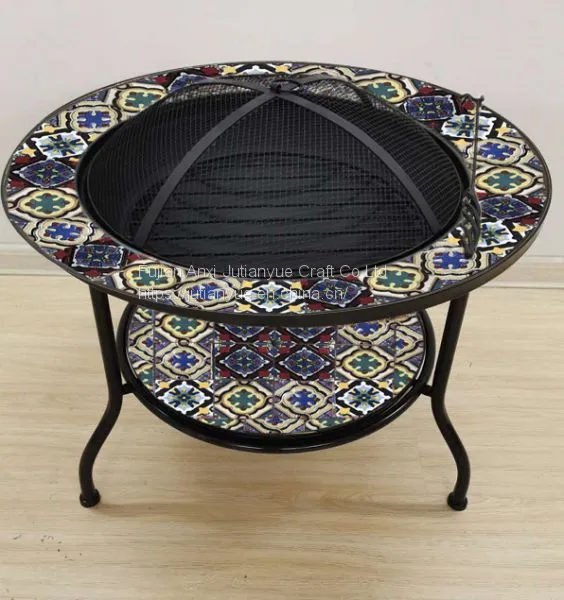 Outdoor Metal Brazier Square Table Firepit Garden Patio Heater/BBQ/Ice Pit With Waterproof Cover (Fire Pit & Grill) photo-4