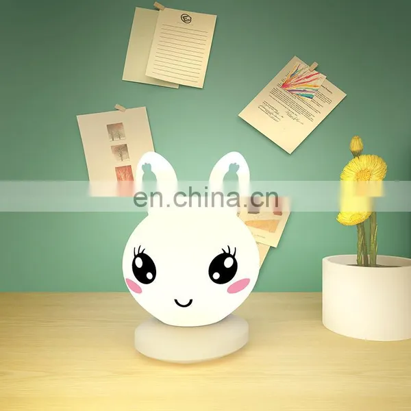 Lovely Cute Mini LED Kids Rabbit Shaped Night Desk Lamp Remote Control Led Touch Night Table Lights for Decoration photo-4