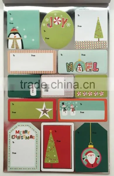 Holographic, Foil, Silver Stamp Xmas Gift Tag Labels Sticker Book photo-3