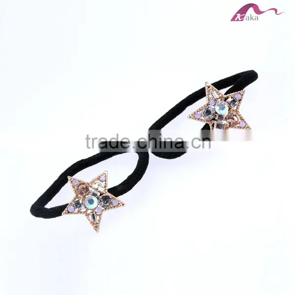 Lasted Fashion Yiwu Lovely Twinkle Star Decorative Crystal Elastic Hair Band For Girls Hair Rubber Rope Ornaments photo-2