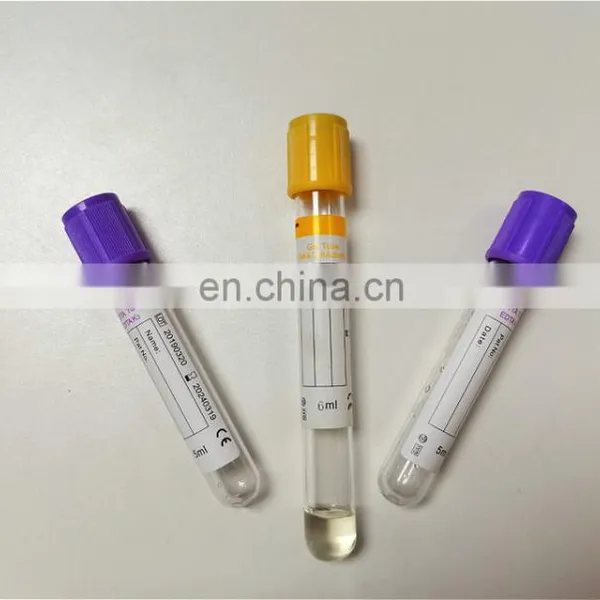 Plasma Vacuum Blood Collection Tube PET and Glass Material Purple Cap 4ml EDTA K2 K3 Tube photo-3