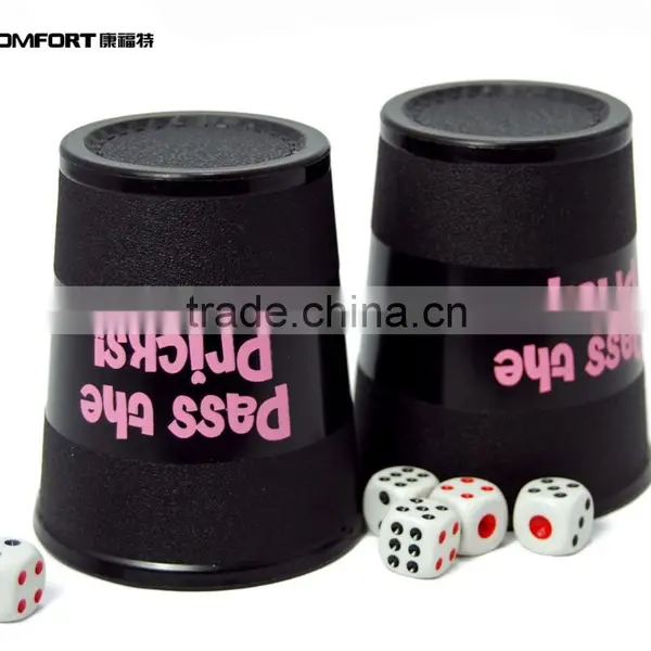 Party Bar Funny Black Mini Portable Plastic Dice Shaker Cup photo-2