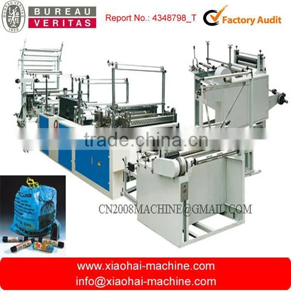 Plastic Poly Draw Handle Big Garbage Bag Making Machine To Make Ribbon Through Continuous Winding Bag photo-2