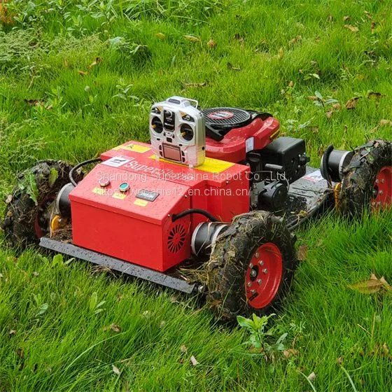 wireless remote control lawn mower, China remote control mower with tracks price, remote control mower with tracks for sale