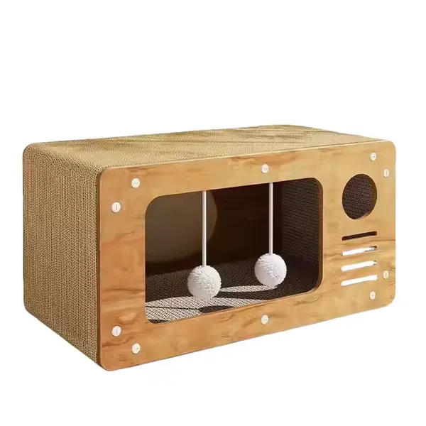 MEOW LOVE New Pet Toys Corrugated Paper Material Wear Resistant Cat Scratch Board Double Storey Cat House Pet Products photo-2