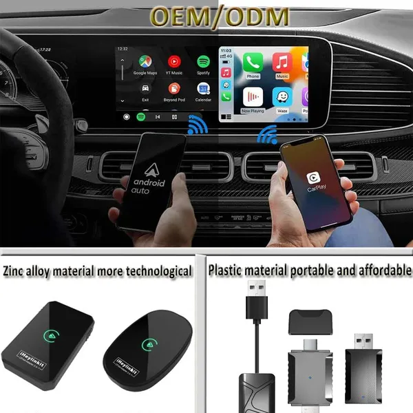 Wired to Wireless CarPlay Android Auto 2 in 1 Adapter