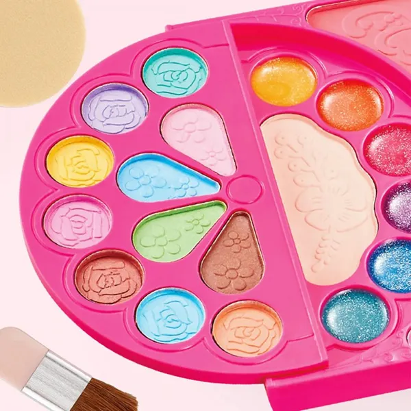 Kids Makeup Kit for Girls 28 in 1 Real Makeup Set Washable Cosmetic Set With Handbag Gifts for Girl 3+ Years photo-5