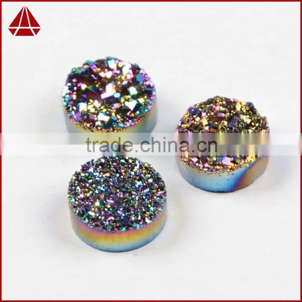 Cheap 10mm Round Purple Mauve Druzy Stones Cabochon Flat Back From Manufacture photo-2