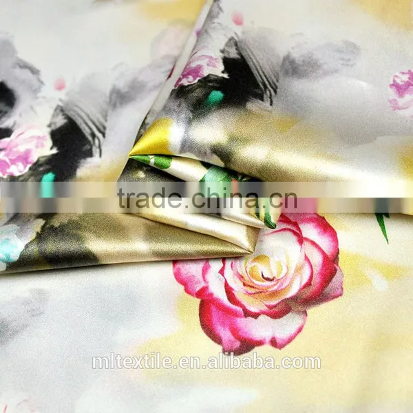 Pure Silk Fabric Printed Charmeuse Silk Satin Fabric photo-3