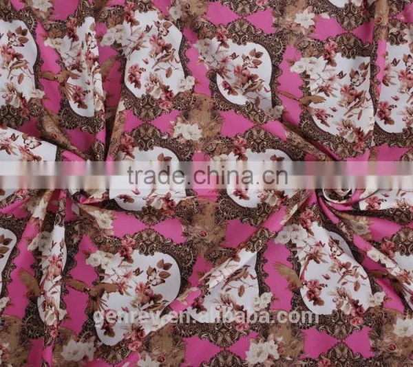 Polyesteter Fabric Printing Digital Fabric Printing 100polyester Flower Printed Fabric photo-5