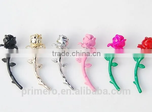 Vintage Stereo Rose Earrings Paint Piercing Stud Earrings Punjabi photo-4