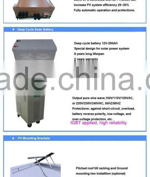 High Quality and High Efficiency 15KW 240V Off Grid Solar Power Systems for Industrial Use and for Home Use photo-2