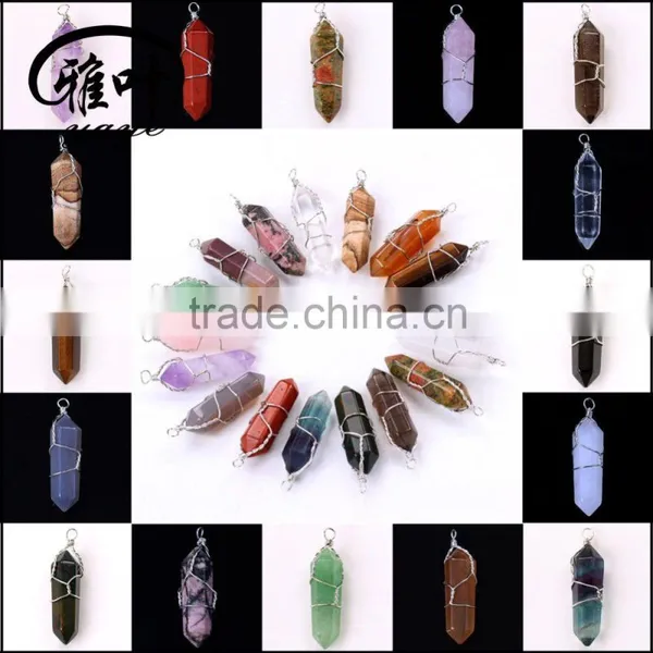 Natural Semi Precious Stone Hexagon Pendant photo-2