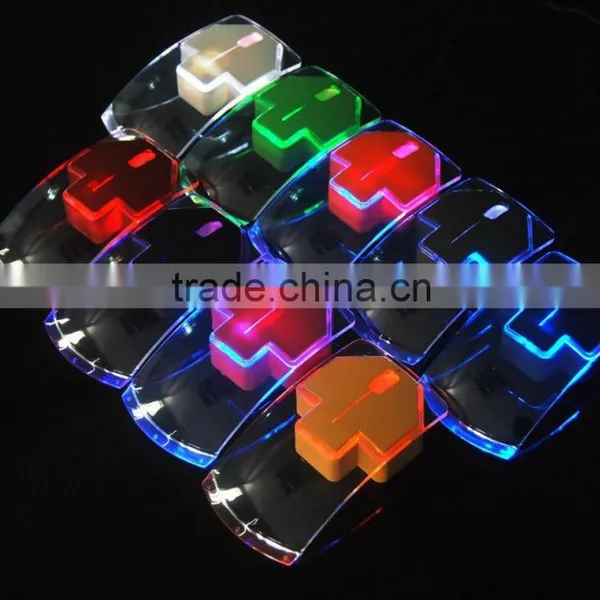Computer USB Wired Optical LED Transparent Mouse photo-4