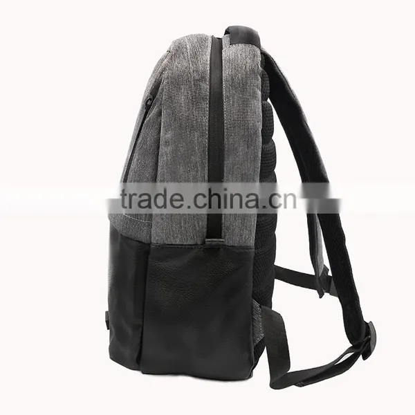 High Quality Custom Design Fabric and PU Leather Office Backpack Bag photo-2