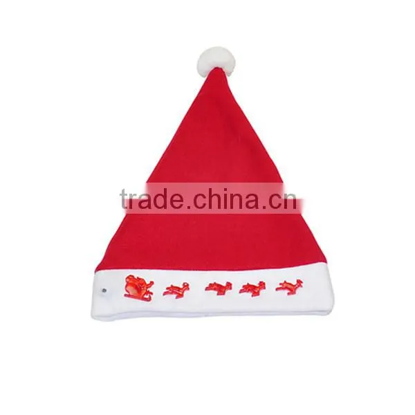 SJ-6900 Red Plush Santa Hat With Snowflakes photo-5