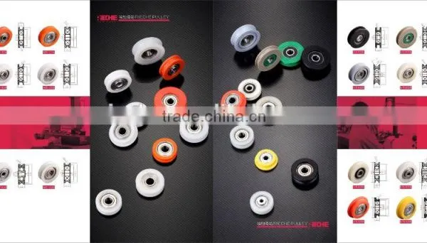 OEM drawing material sizes industry machined nylon pulley wheel plastic pulley with metal bearing