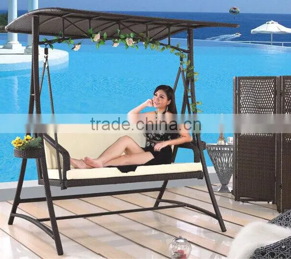 Patio Furniture Rattan Garden Swing Bed photo-2