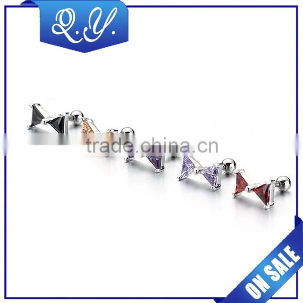 Free Sample Fancy Body Piercing Jewelry Pure Zircon Knot Earring China Supply photo-2
