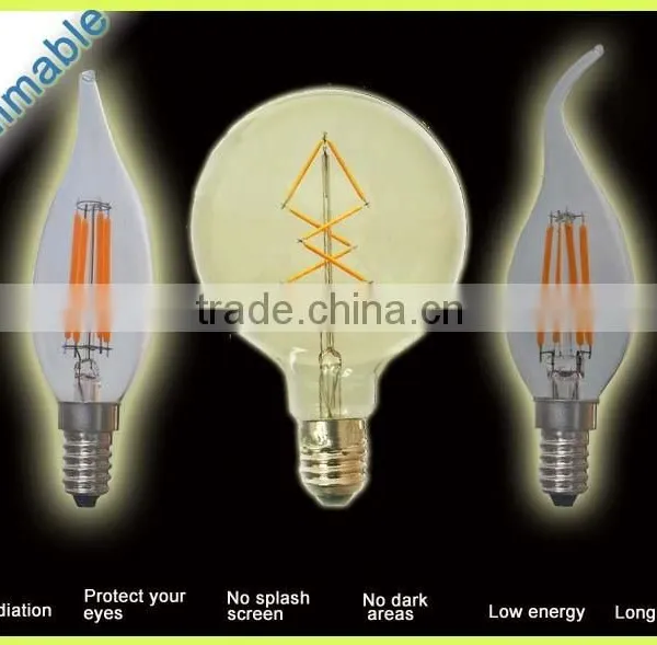 3 Years Warranty High Quality Dimmable 50000 Hours 12/10/8/6/4/2W /E14 E27 E12 E26 B22/ A19 A60 G45 C35 T25 CE LED Filament Bulb photo-4
