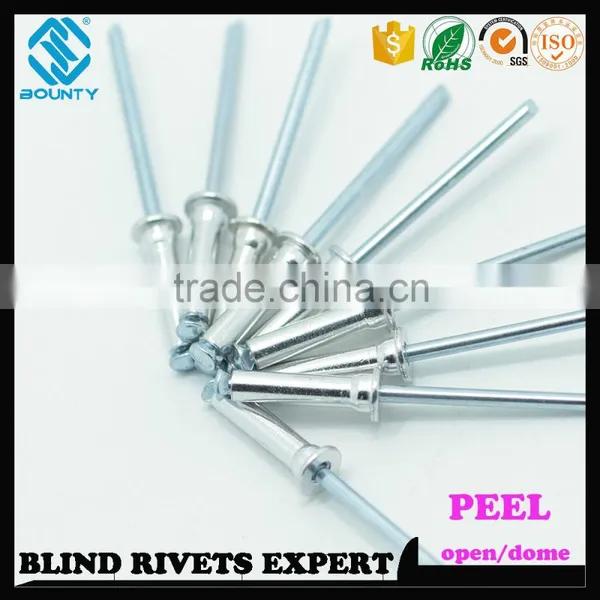 HOT SELLING OPEN END FACTORY DOME HEAD ALUMINUM PEEL BLIND RIVETS photo-5