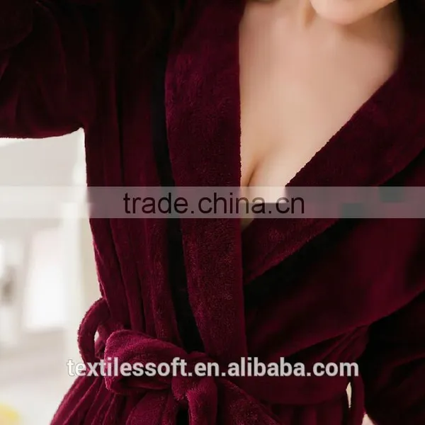 Factory Wholesale Luaury Cotton Sexy Women Bathrobe photo-5