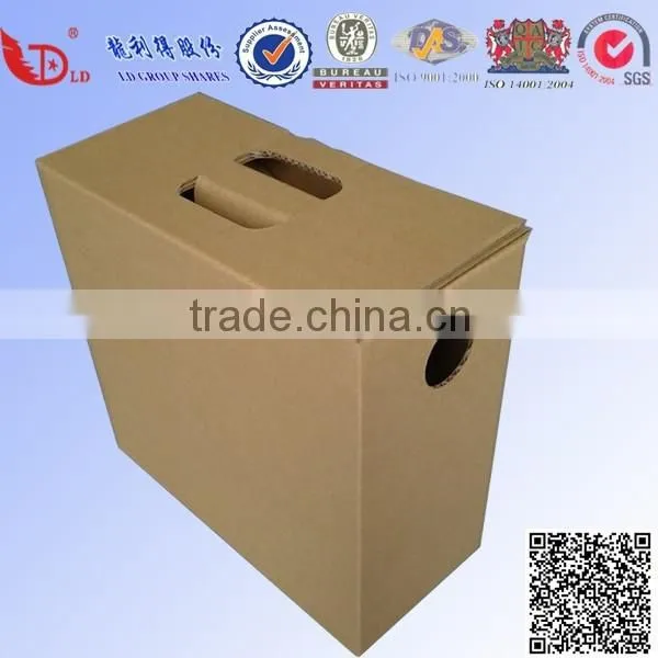 Water -Proof,Recycle Eco-friendly Paper Material Carton Box Corrugated Box With Handle photo-2