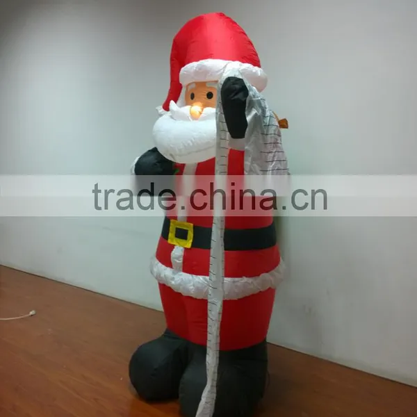 DJ-XT-49 Inflatable Santa Claus Check Bag Presents 2015 Christmas Decoration Sack Bag With Drawstring photo-3