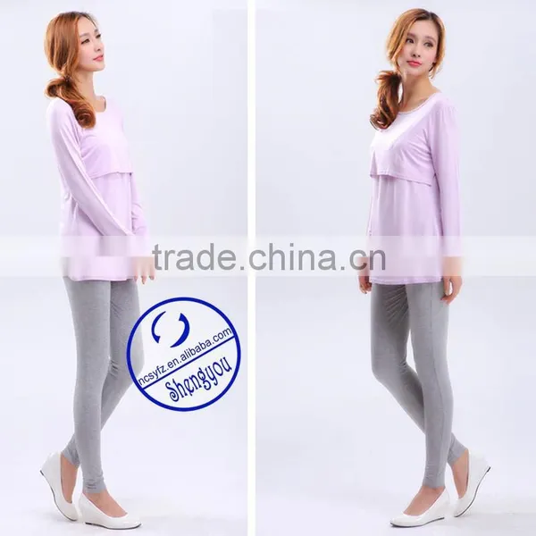 Custom Wholesale Ladies 95% Cotton 5% Spandex Maternity Wear Maternity Clothes photo-3