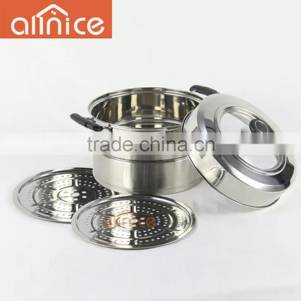 Stainless Steel Straight Body Shape and Durable Two Layers Steamer Pot Boiler photo-3