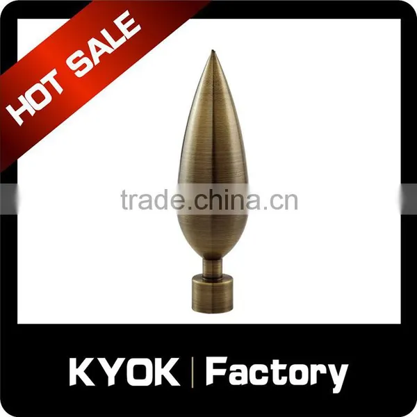 KYOK Popular Decorative Curtain Rods Leaf Finial,Chrome Fancy Curtain Finial,double Curtain Rod Finial Supplier's Choice photo-4
