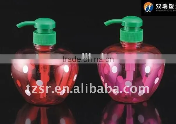 500ml Strawberry Shaped Dot Body Lotion Spray Bottle Shampoo Plastic Empty Container photo-3