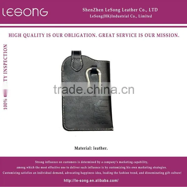 Fashionable New Style Leather Mobile Phone Bag/Black Faux Leather Mobile Phone Bag for Different Mobile Phones