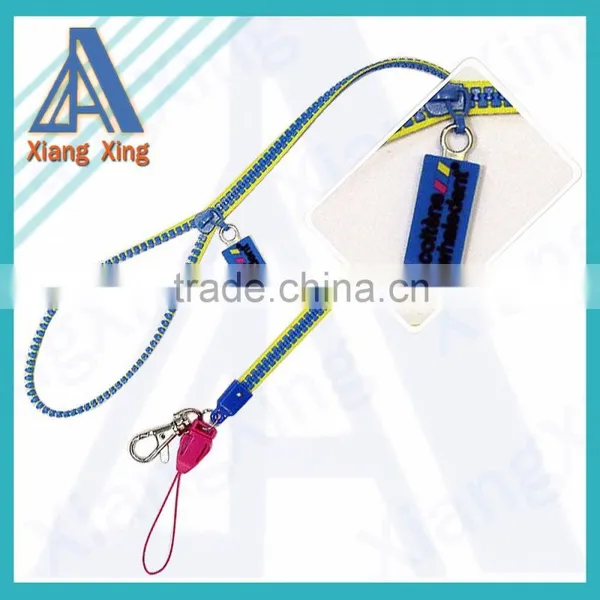 2015 Free Sample One Color / Two Colors Zipper Lanyard for Phone Holder photo-5
