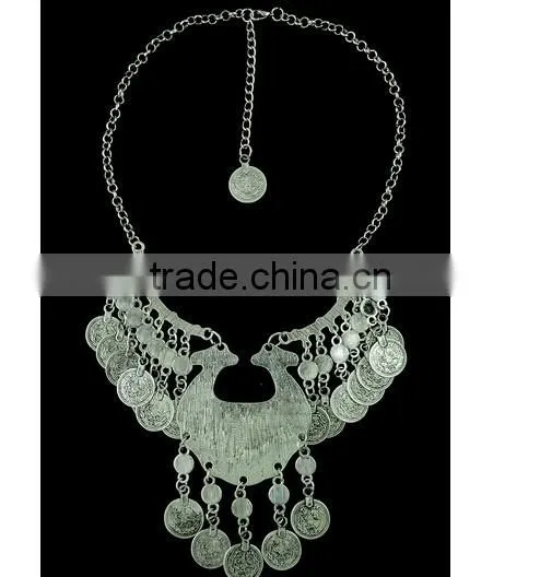 2016 Fashion Coin Tassel Bohemia Gypsy Vintage Choker Collar Statement Necklaces photo-2