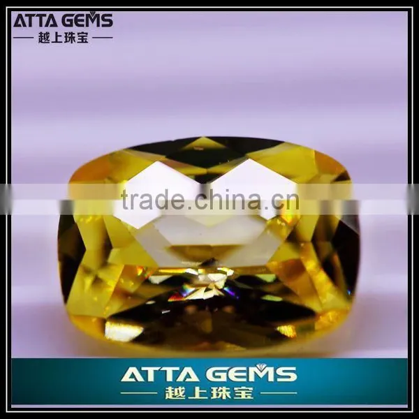 Dark Yellow Rectangle Shape Zirconia-gems Jewelry Setting