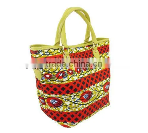 Waxed Washed Canvas Handbag With Printing 2014