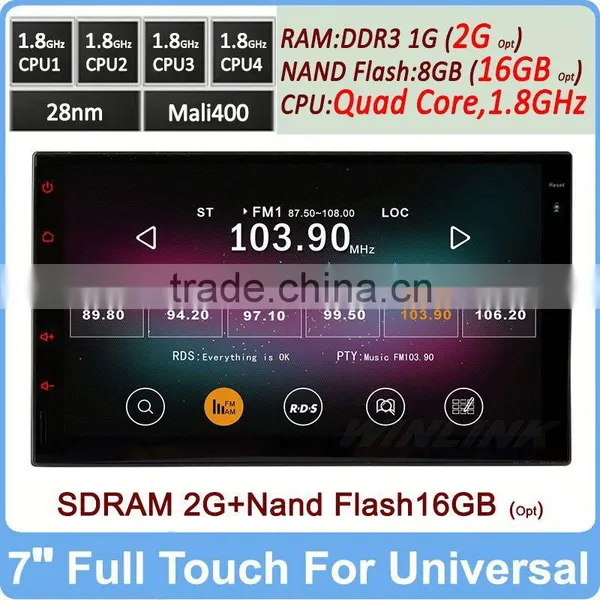 Ownice C200 Cortex A9 1.6G CPU Quad Core Android 4.4.2 7" Universal Car Video Player +2GB DDR3