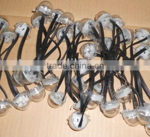 30mm diameter DC12V input ws2811 led smart module,with 3pcs 5050 SMD RGB LED inside, 0.72W,20pcs a string,all black wire