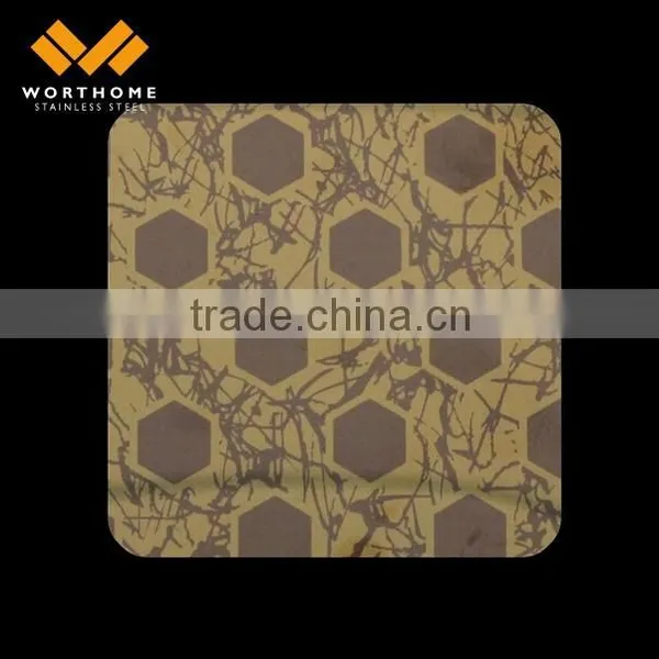 201 304 Cold Rolled No.4 HL Gold Mirror Stainless Steel Decorative Sheet photo-3