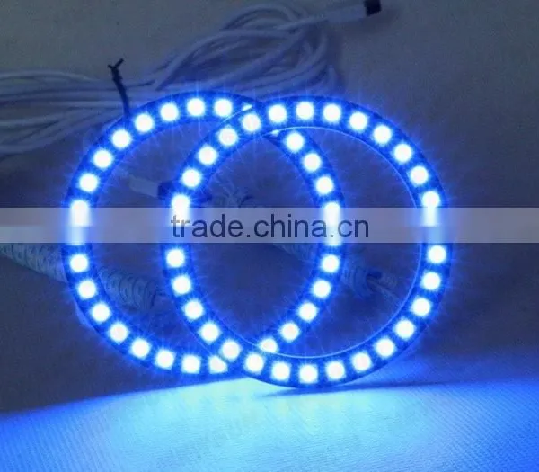 Factory Cheap Car Lamps 12V DC High Light Color Change 100mm RGB Angel Eyes With IR in Auto Lighting System photo-3
