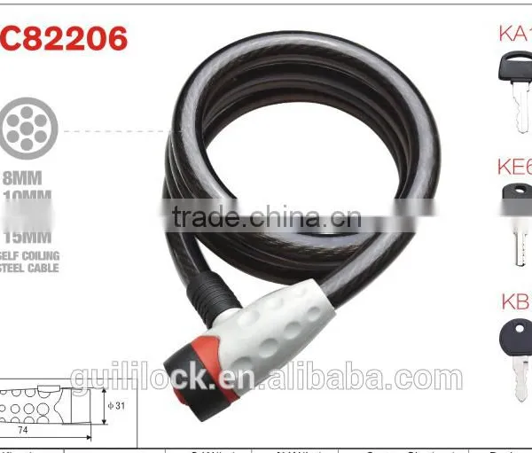 Coiled Cable Lock,Bike Lock,Coiling Lock HC82206