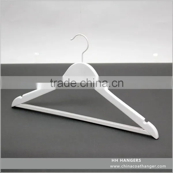 White Regular Basic Wooden Clothes Hangers For Coat Hotel Set Organizer photo-3
